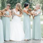 Rescue dogs with bride and bridesmaids